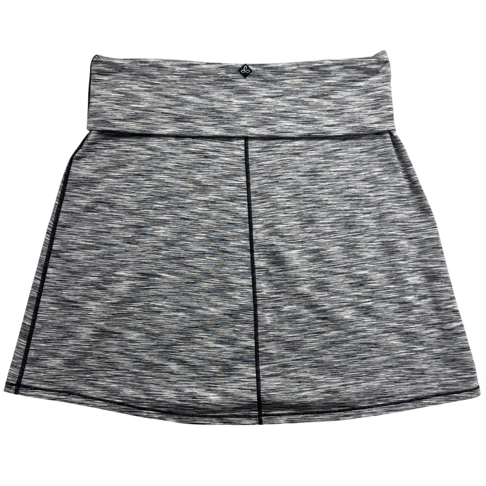 Prana Lean Skirt Gray Space‎ Dye Athletic Yoga Fold Over Waist M